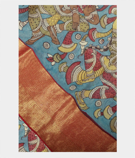 Light Blue Georgette Silk Saree T222050-image