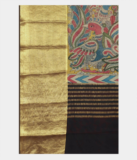 Green and Yellow Georgette Silk Saree T2220534