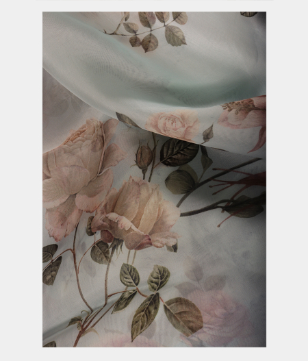 Blue Kora Organza Printed Saree T2239442