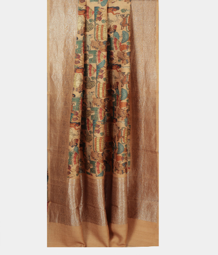 Beige Tussar Printed Saree T2197452