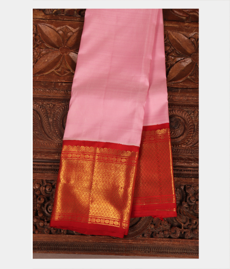 Candy Pink Handwoven Kanjivaram Silk Saree T221818-image