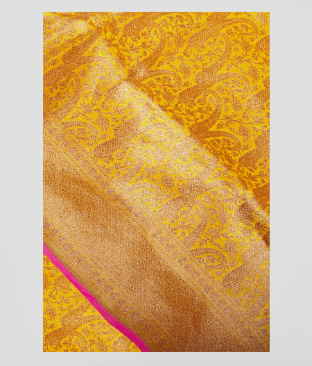 Yellow Banarasi Silk Saree T225855-image