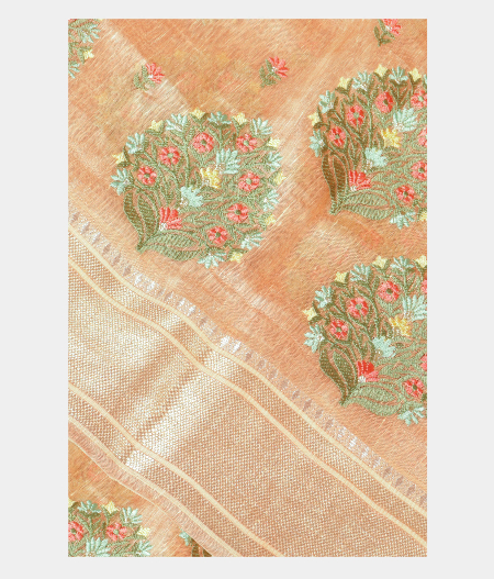 Orange Linen Embroidery Saree T225552-image