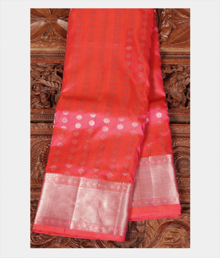 Pinkish Orange Handwoven Kanjivaram Silk Saree T221210-image