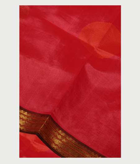 Light Red Silk Cotton Saree T189103-image