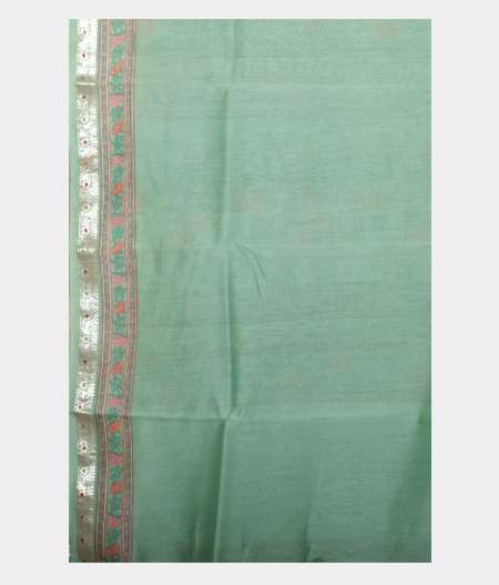 Light Green Egyptian Printed Cotton Saree T2261673