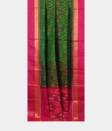 Green Pochampalli Silk Cotton Saree T2222182