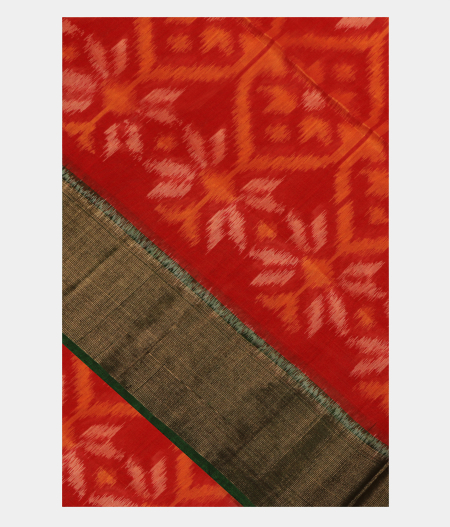Red Pochampalli Silk Cotton Saree T222228-image