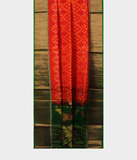 Red Pochampalli Silk Cotton Saree T2222282