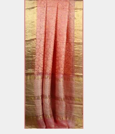 Peach Silk Kota Embroidery Saree T2055822