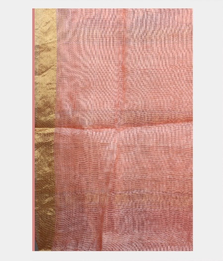 Peach Silk Kota Embroidery Saree T2055823
