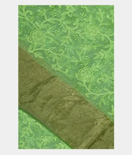 Green Silk Kota Embroidery T205590-image