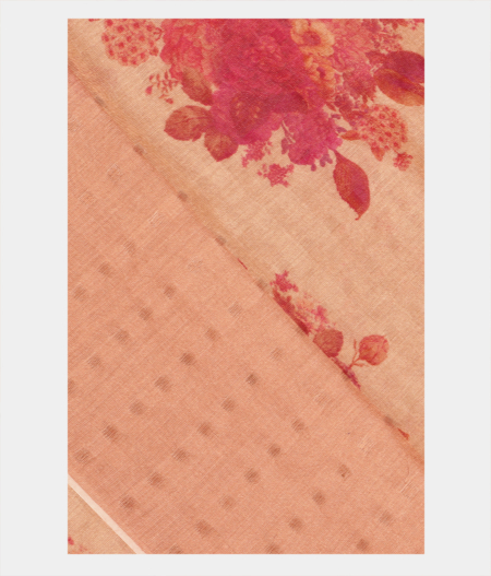 Beige Tussar Printed Saree T225407-image