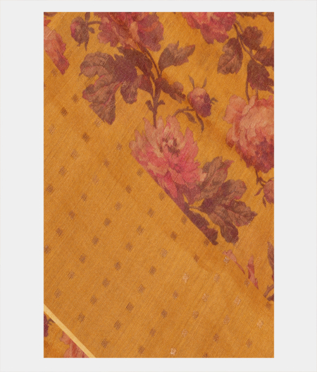 Yellowish Green Tussar Printed Saree T225401-image