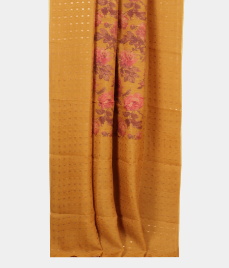 Yellowish Green Tussar Printed Saree T2254012