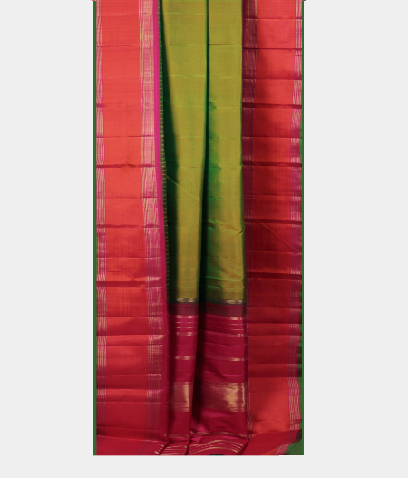 Yellowish Green  Handwoven Kanjivaram Silk Saree T2223952