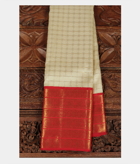 Cream Handwoven Kanjivaram Silk Saree T221486-image