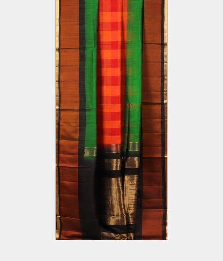 Red and Orange Soft Silk Saree T1427862