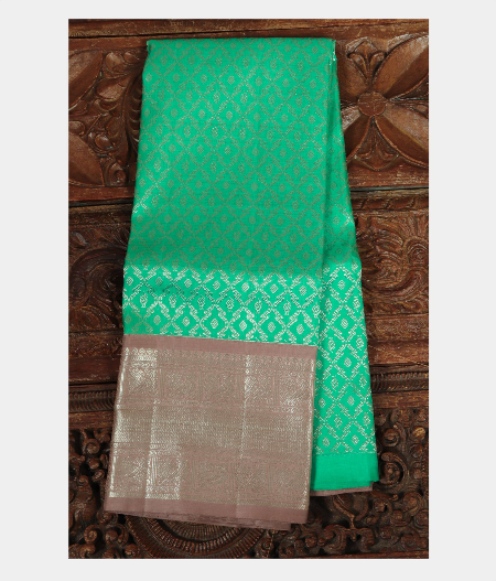Green Handwoven Kanjivaram Silk Kids Pavadai T203795-image