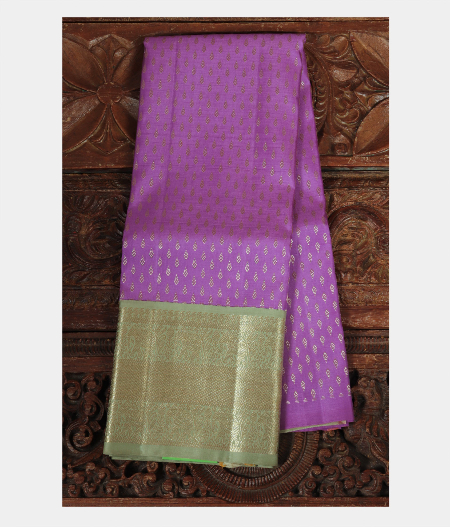 Lavender Handwoven Kanjivaram Silk Kids Pavadai T213059-image