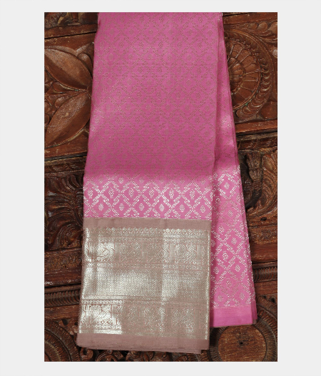 Pink Handwoven Kanjivaram Silk Kids Pavadai T213067-image