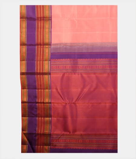 Peach Handwoven Kanjivaram Silk Saree T2230514