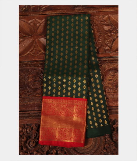 Green Handwoven Kanjivaram Silk Kids Pavadai T163993-image