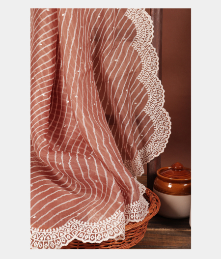 Brown Kora Organza Printed Saree T224752-image