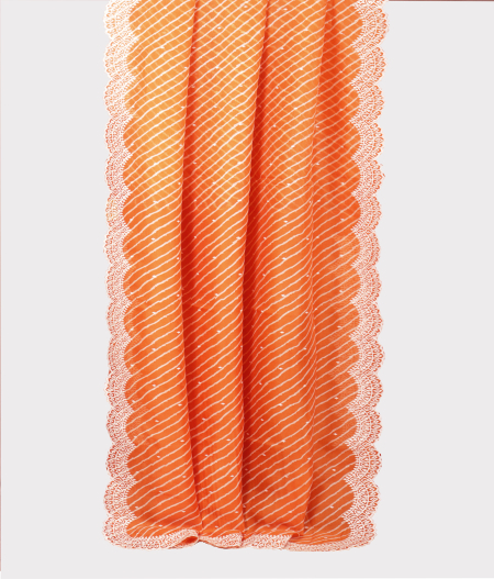 Orange Kora Organza Printed Saree T2247453