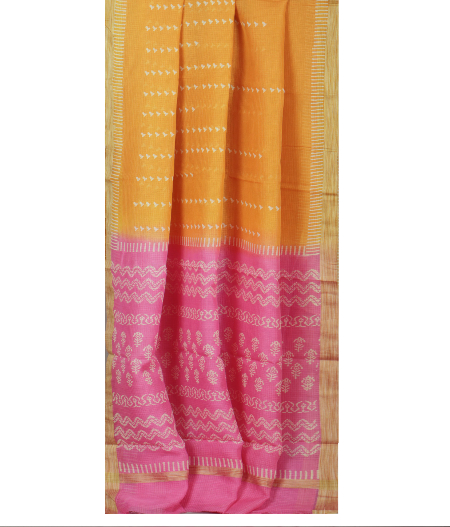 Yellow Kota Cotton Saree T2177122