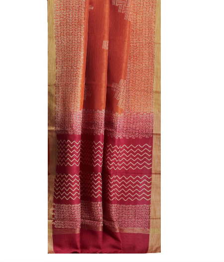 Rust Kota Cotton Saree T2143052