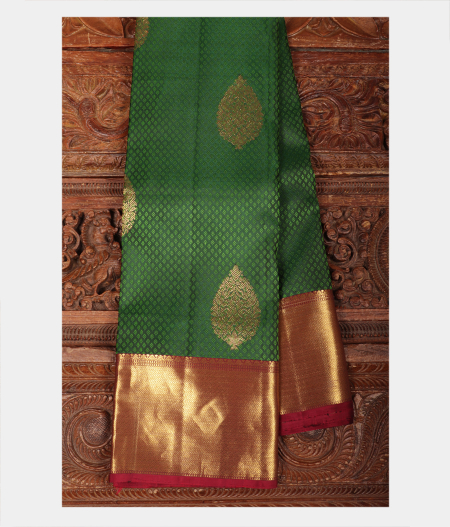 Green Handwoven Kanjivaram Silk Saree T210709-image