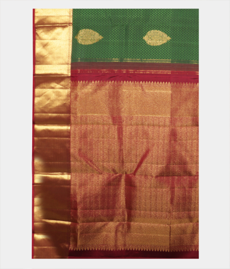 Green Handwoven Kanjivaram Silk Saree T2107094