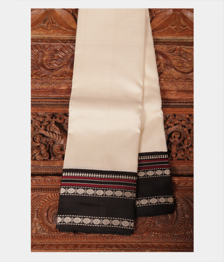 White Handwoven Kanjivaram Silk Saree T201586-image