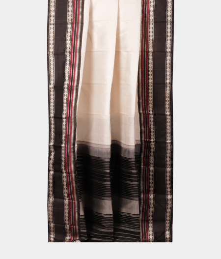 White Handwoven Kanjivaram Silk Saree T2015862