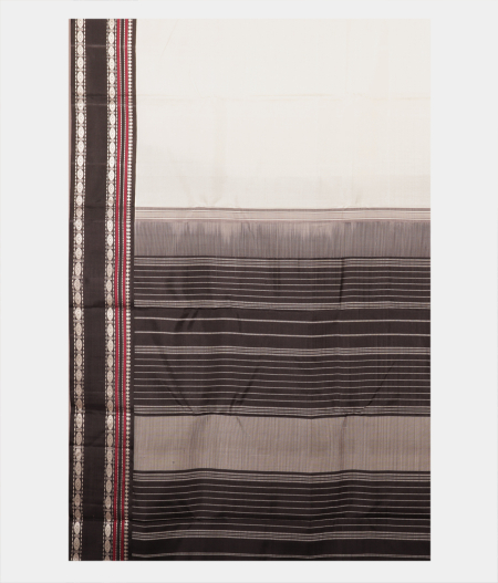 White Handwoven Kanjivaram Silk Saree T2015864