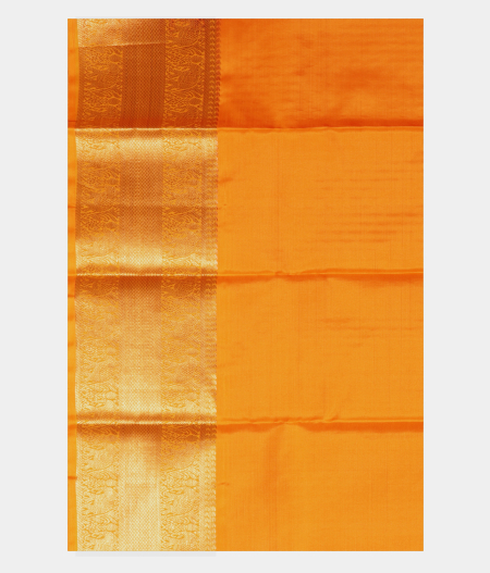 Orangish Pink Handwoven Kanjivaram Silk Kids Pavadai T1359532