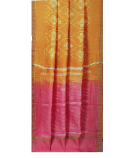 Yellow Kota Cotton Saree T2168992