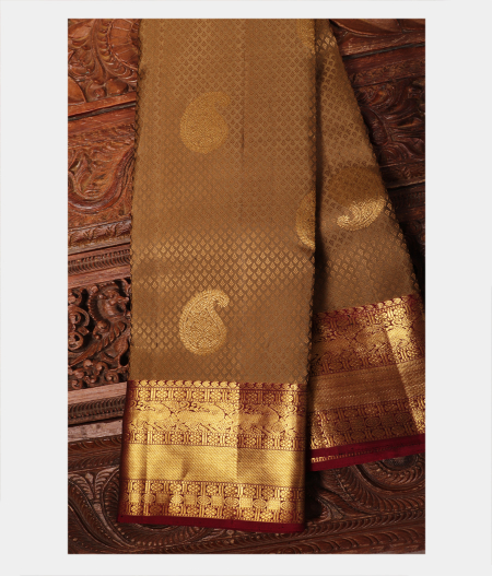 Brown Handwoven Kanjivaram Silk Saree T225093-image