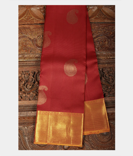 Rust Handwoven Kanjivaram Silk Saree T192733-image