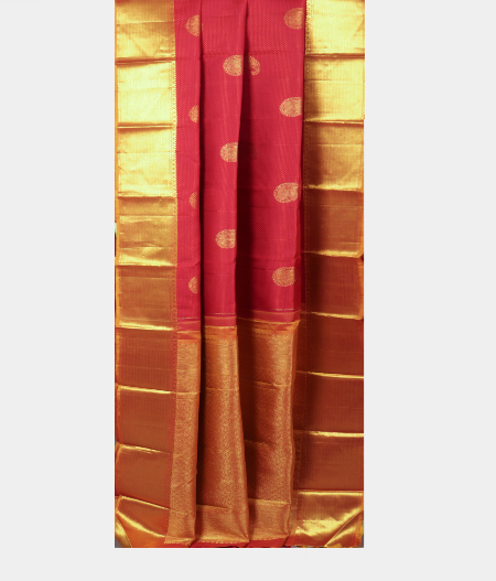 Rust Handwoven Kanjivaram Silk Saree T1927332