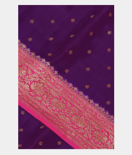 Purple Crepe Silk Saree T223996-image