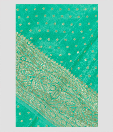 Green Crepe Silk Saree T224016-image