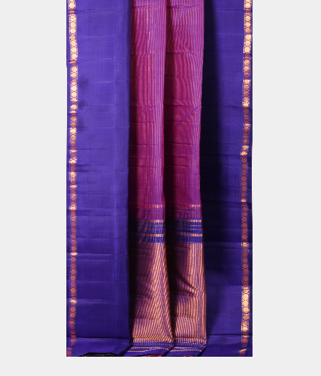 Purple Handwoven Kanjivaram Silk Saree T2257952