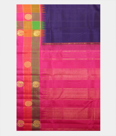 Purple Handwoven Kanjivaram Silk Saree T2253674