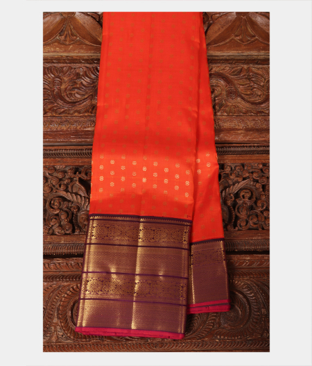 Orange Handwoven Kanjivaram Silk Saree T224566-image