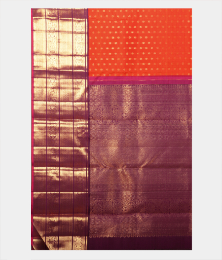 Orange Handwoven Kanjivaram Silk Saree T2245664