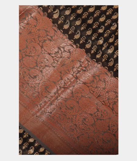 Black Soft Printed Cotton Saree T133131-image