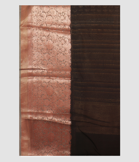 Black Soft Printed Cotton Saree T1331313