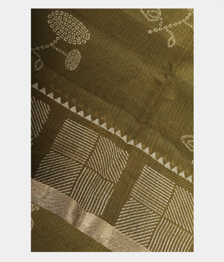 Olive Green Kota Cotton Saree T217704-image